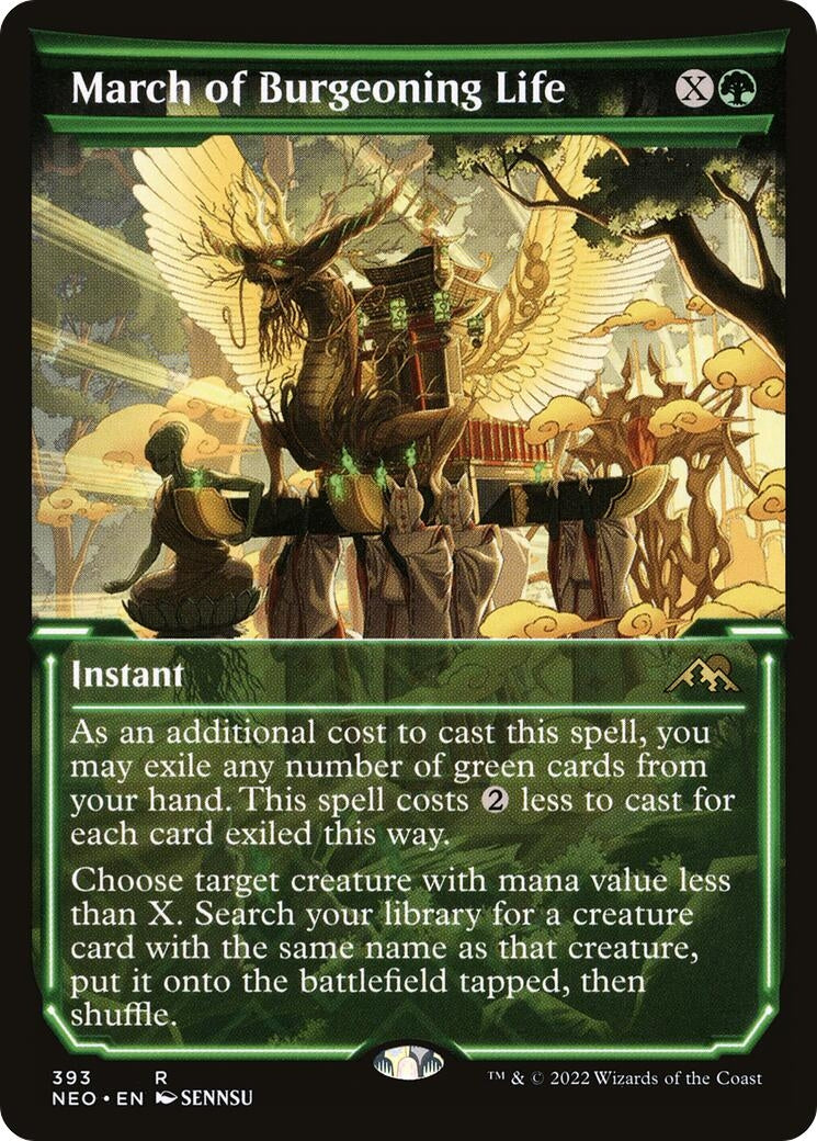 Image for March of Burgeoning Life (Showcase) (393) (Kamigawa: Neon Dynasty) (NEO) - Magic: The Gathering
