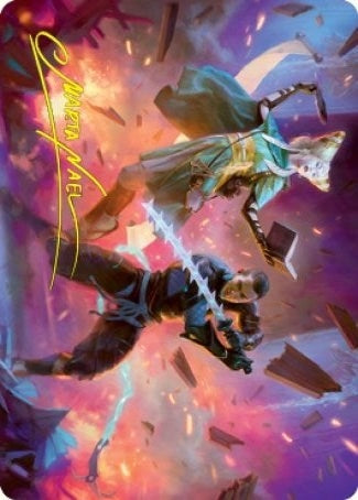 Image for Explosive Entry Art Card (Gold-Stamped Signature) (13) - Magic: The Gathering