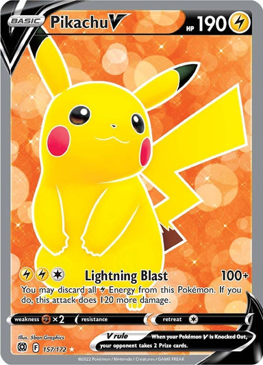 Image for Pikachu V (Full Art) (157/172) (SWSH09) - Pokemon
