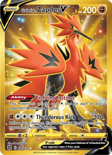 Image for Galarian Zapdos V (Secret) (182/172) (SWSH09) - Pokemon