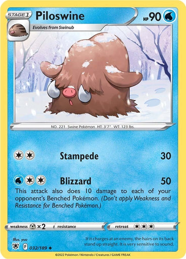 Image for Piloswine (032/189) (SWSH10: Astral Radiance) - Pokemon