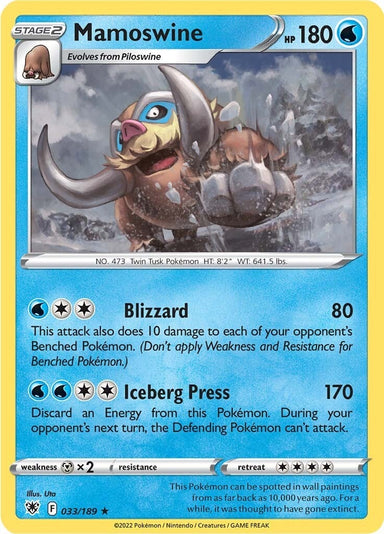 Image for Mamoswine (033/189) (SWSH10: Astral Radiance) - Pokemon