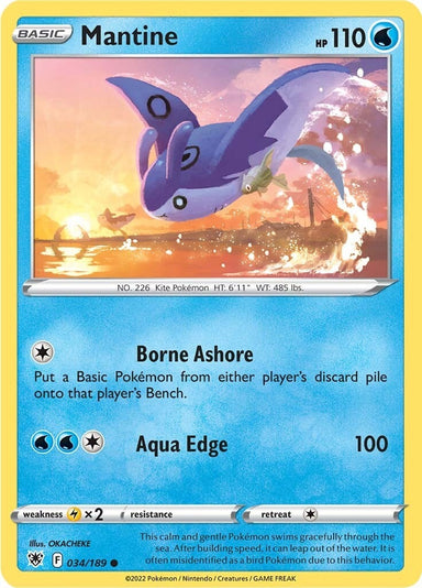 Image for Mantine (034/189) (SWSH10: Astral Radiance) - Pokemon