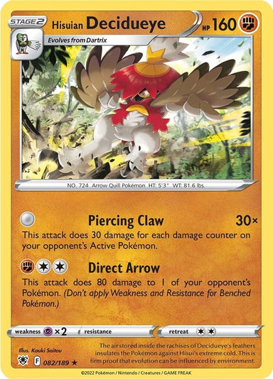 Image for Hisuian Decidueye (082/189) (SWSH10: Astral Radiance) - Pokemon