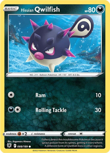 Image for Hisuian Qwilfish (88) (088/189) (SWSH10: Astral Radiance) - Pokemon
