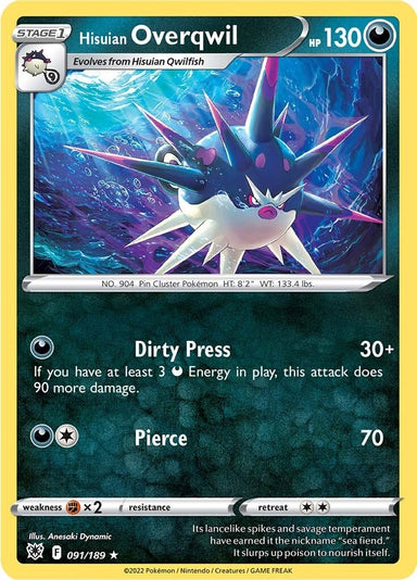 Image for Hisuian Overqwil (91) (091/189) (SWSH10: Astral Radiance) - Pokemon