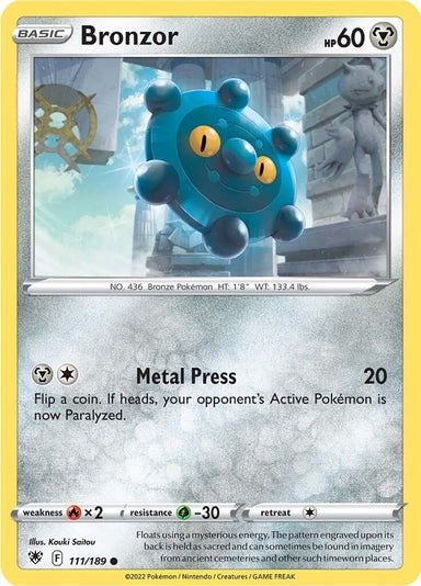 Image for Bronzor (111/189) (SWSH10: Astral Radiance) - Pokemon