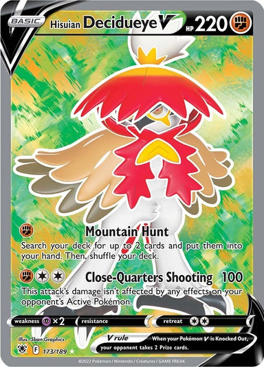 Image for Hisuian Decidueye V (Full Art) (173/189) (SWSH10: Astral Radiance) - Pokemon