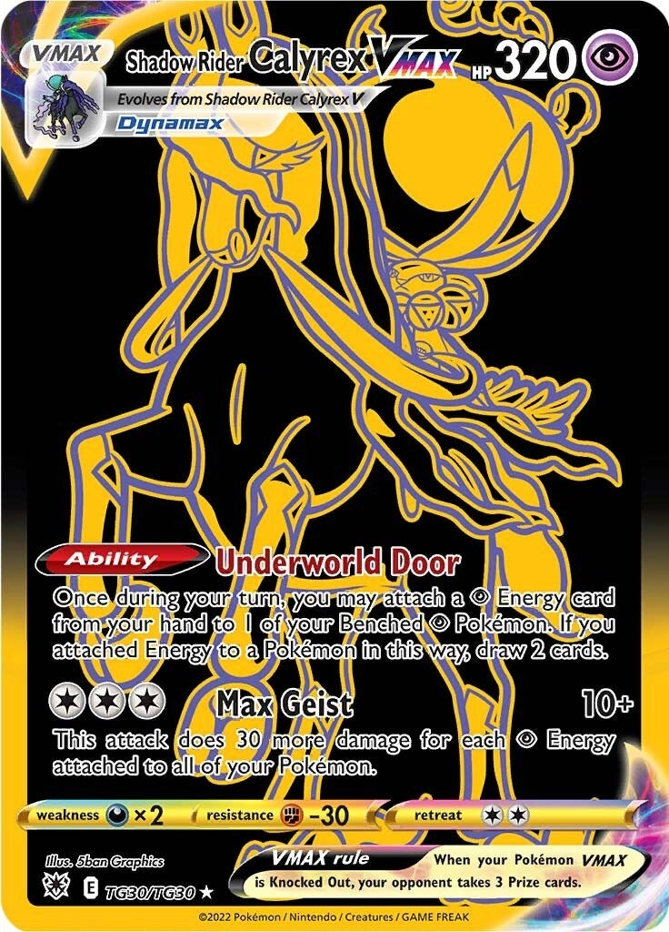 Image for Shadow Rider Calyrex VMAX (Secret) (TG30/TG30) (SWSH10: Astral Radiance Trainer Gallery) (SWSH10:TG) - Pokemon