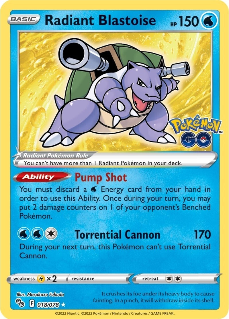 Radiant Blastoise (018/078) (Pokemon GO)