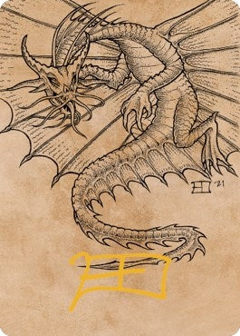 Image for Ancient Gold Dragon Art Card (44/81) (Gold-Stamped Signature) (44) - Magic: The Gathering