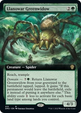 Image for Llanowar Greenwidow (Extended Art) (415) - Magic: The Gathering