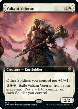 Image for Valiant Veteran (Extended Art) (390) - Magic: The Gathering