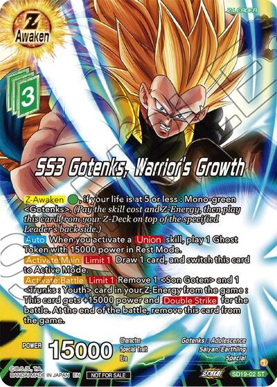 SD19-02  - SS3 Gotenks, Warrior's Growth (ZENKAI Celebration Pack)