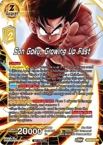 SD20-02  - Son Goku, Growing Up Fast (ZENKAI Celebration Pack)