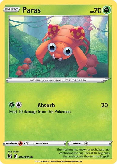 Image for Paras (004/196) (SWSH11: Lost Origin) - Pokemon