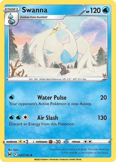 Image for Swanna (047/196) (SWSH11: Lost Origin) - Pokemon