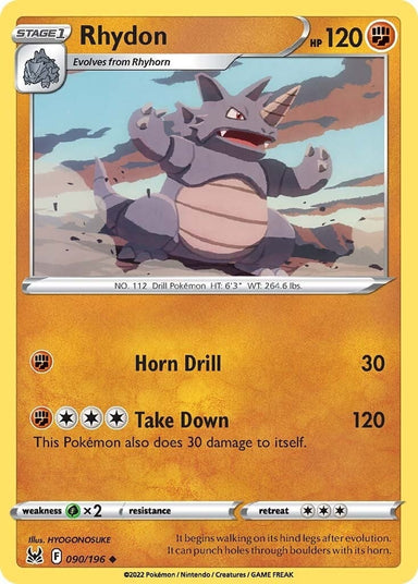Image for Rhydon (090/196) (SWSH11: Lost Origin) - Pokemon