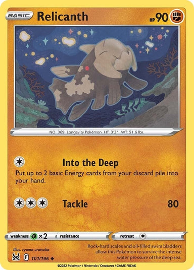 Image for Relicanth (101/196) (SWSH11: Lost Origin) - Pokemon