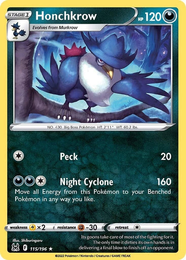 Image for Honchkrow (115/196) (SWSH11: Lost Origin) - Pokemon
