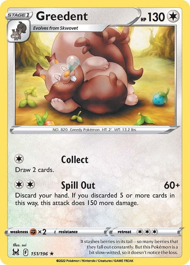 Image for Greedent (151/196) (SWSH11: Lost Origin) - Pokemon