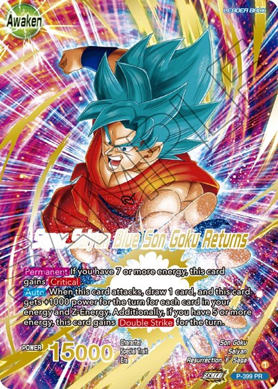 P-399  - Son Goku // Super Saiyan Blue Son Goku Returns (Gold-Stamped)