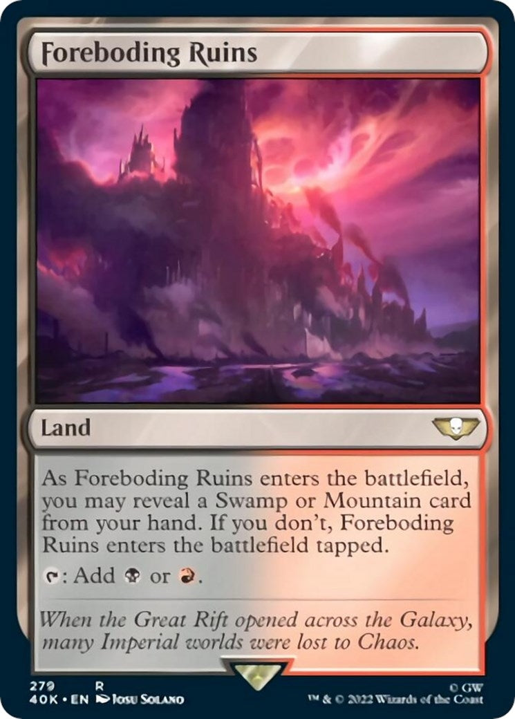 Image for Foreboding Ruins (Surge Foil) (279) (Universes Beyond: Warhammer 40,000) (40K) - Magic: The Gathering