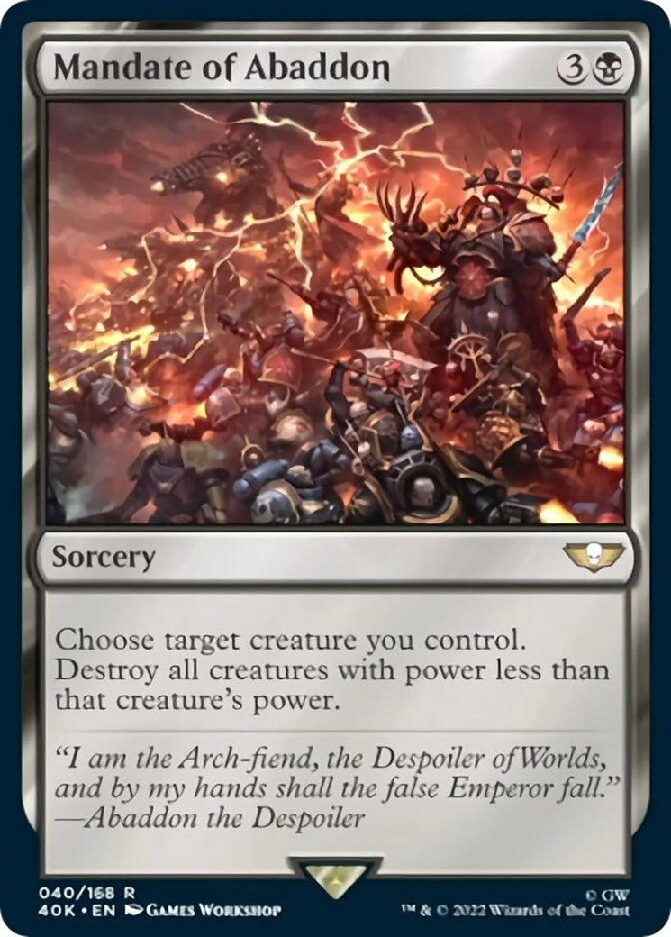 Image for Mandate of Abaddon (Surge Foil) (40) (Universes Beyond: Warhammer 40,000) (40K) - Magic: The Gathering