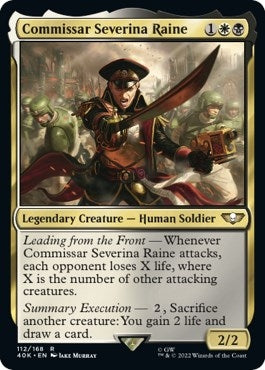 Image for Commissar Severina Raine (Surge Foil) (112) (Universes Beyond: Warhammer 40,000) (40K) - Magic: The Gathering