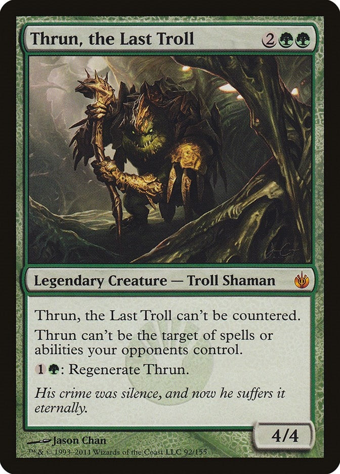 Image for Thrun, the Last Troll (92) (Mirrodin Besieged) (MBS) - Magic: The Gathering