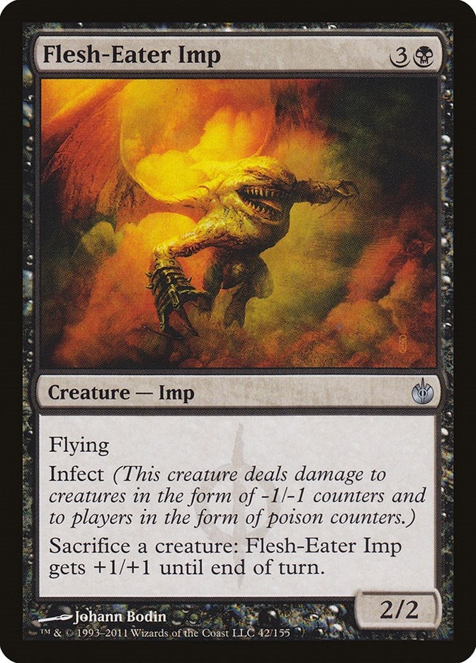 Image for Flesh-Eater Imp (42) (Mirrodin Besieged) (MBS) - Magic: The Gathering