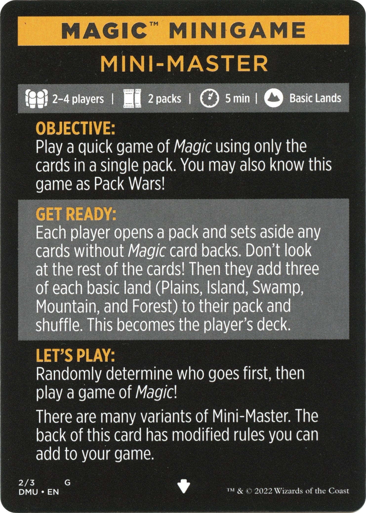 Image for Magic Minigame: Mini-Master (2) - Magic: The Gathering