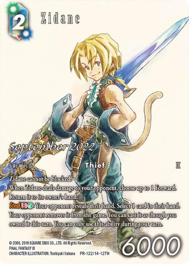 Image for Zidane (Full Art) (September 2022) (PR-122/14-127H) (FF: Promo Cards) (PR) - Final Fantasy TCG