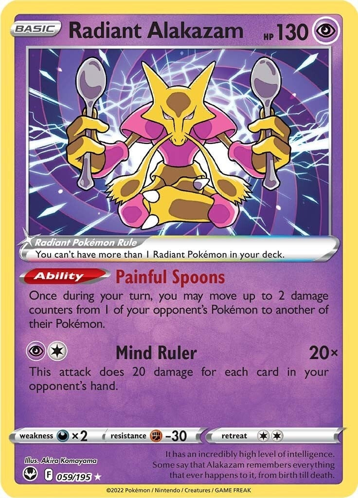 Image for Radiant Alakazam (059/195) (SWSH12: Silver Tempest) - Pokemon
