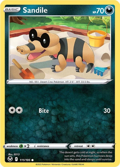 Image for Sandile (111/195) (SWSH12: Silver Tempest) - Pokemon