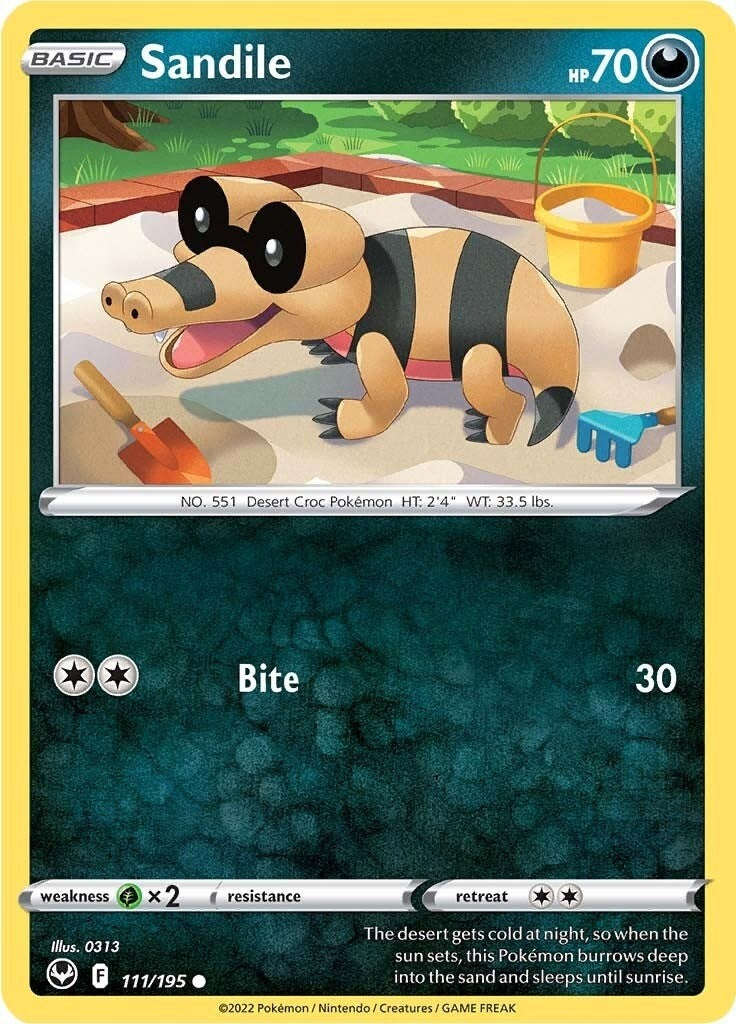 Image for Sandile (111/195) (SWSH12: Silver Tempest) - Pokemon
