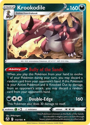 Image for Krookodile (113/195) (SWSH12: Silver Tempest) - Pokemon