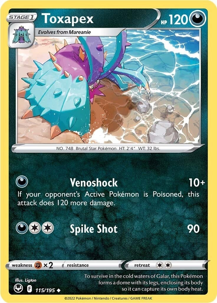 Image for Toxapex (115/195) (SWSH12: Silver Tempest) - Pokemon