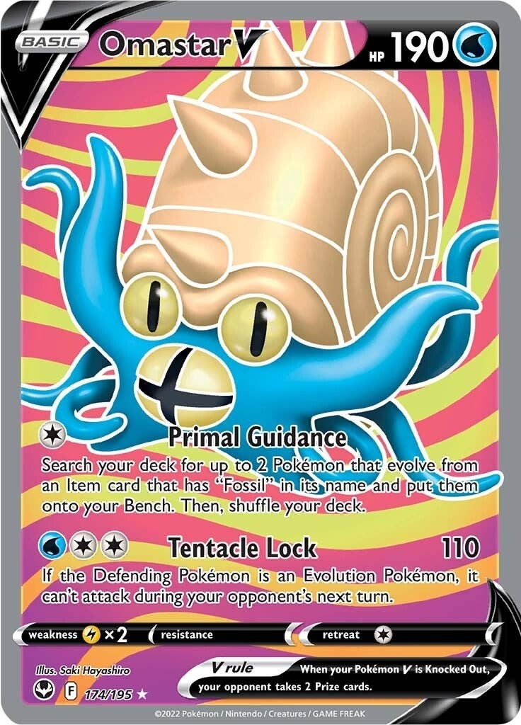 Image for Omastar V (Full Art) (174/195) (SWSH12: Silver Tempest) - Pokemon
