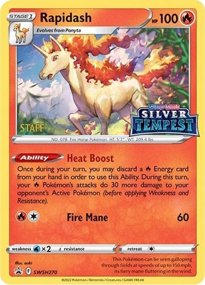 Image for Rapidash - SWSH270 (Prerelease) [STAFF] (SWSH270) (SWSH: Sword & Shield Promo Cards) - Pokemon