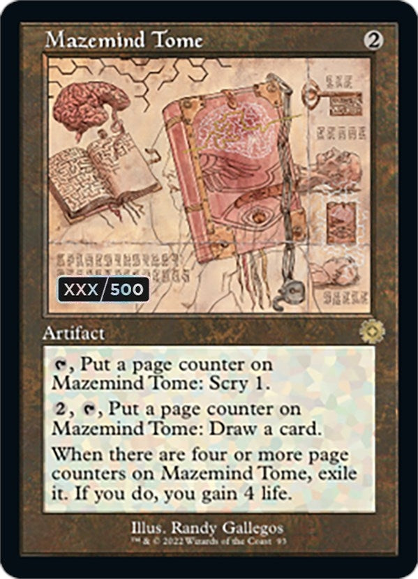 Image for Mazemind Tome (Schematic) (Serial Numbered) (93) (The Brothers' War: Retro Frame Artifacts) (BRR) - Magic: The Gathering