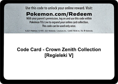 Image for Code Card - Crown Zenith Collection [Regieleki V] (Crown Zenith) - Pokemon
