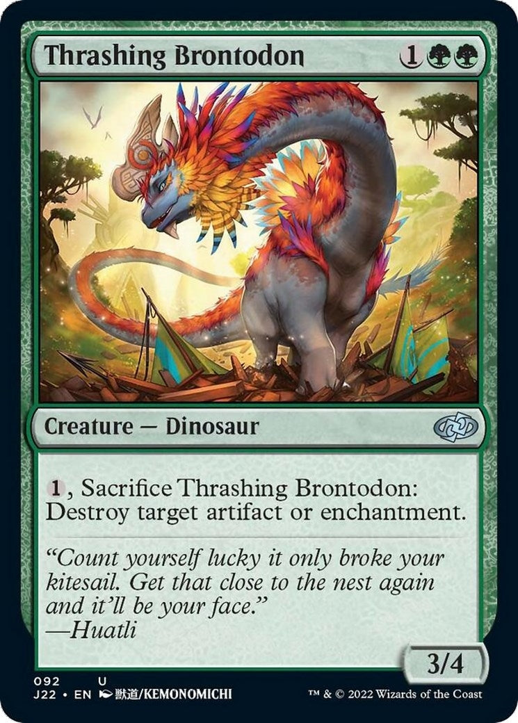 Image for Thrashing Brontodon (92) (Jumpstart 2022) (J22) - Magic: The Gathering