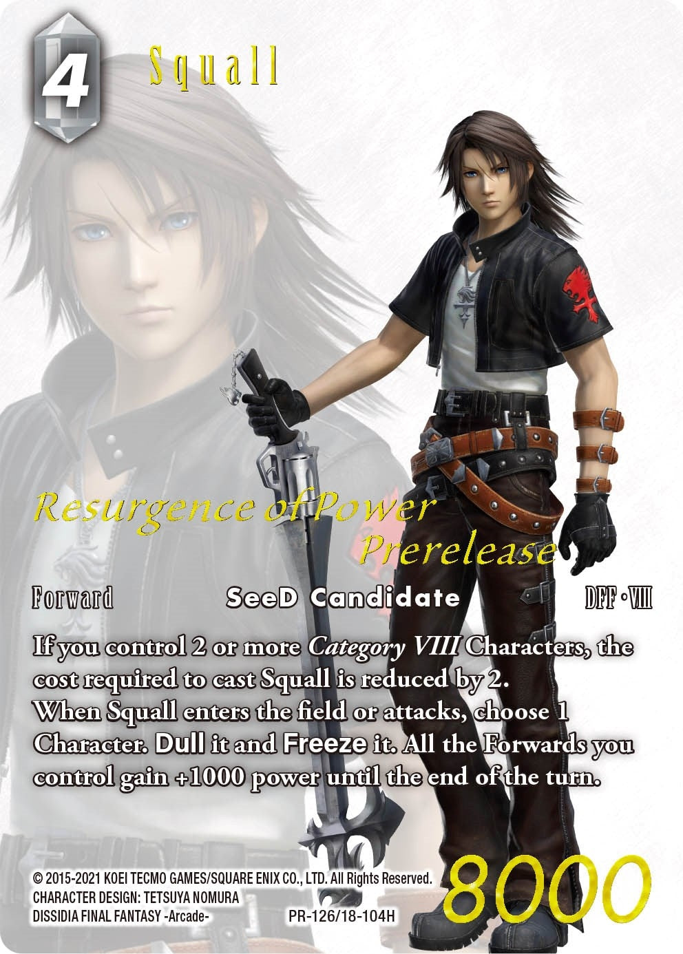 Image for Squall (Prerelease Promo) (PR-126/18-104H) (FF: Promo Cards) (PR) - Final Fantasy TCG