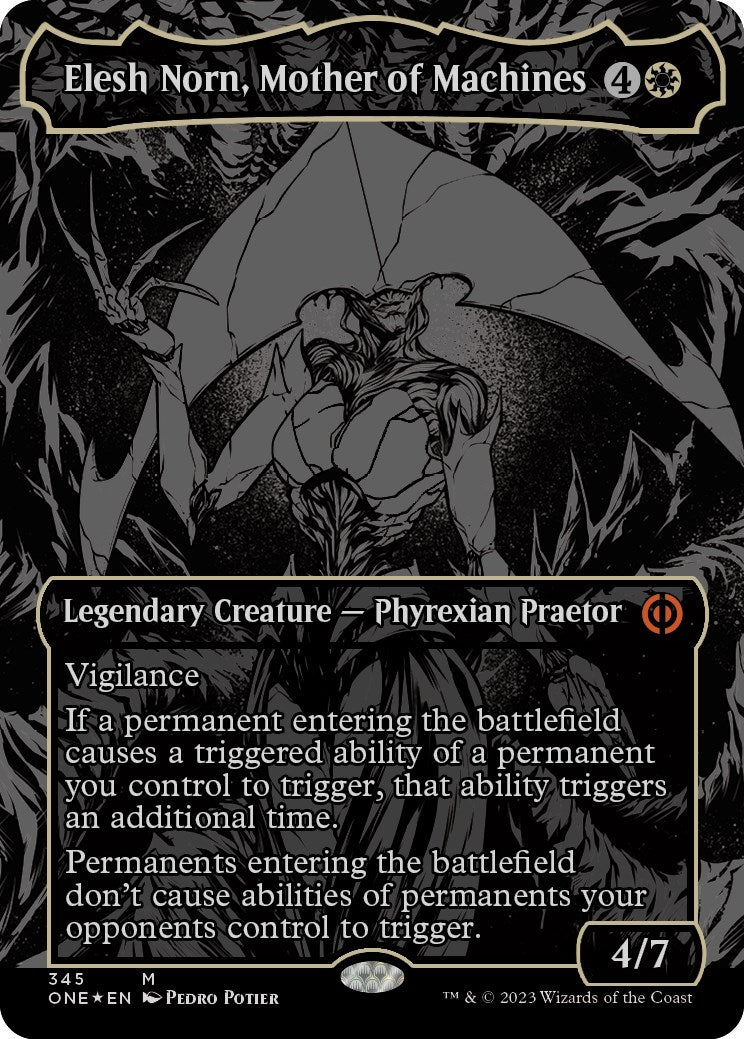 Image for Elesh Norn, Mother of Machines (Oil Slick Raised Foil) (345) (Phyrexia: All Will Be One) - Magic: The Gathering