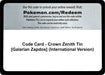 Image for Code Card - Crown Zenith Tin [Galarian Zapdos] (International Version) (Crown Zenith) - Pokemon