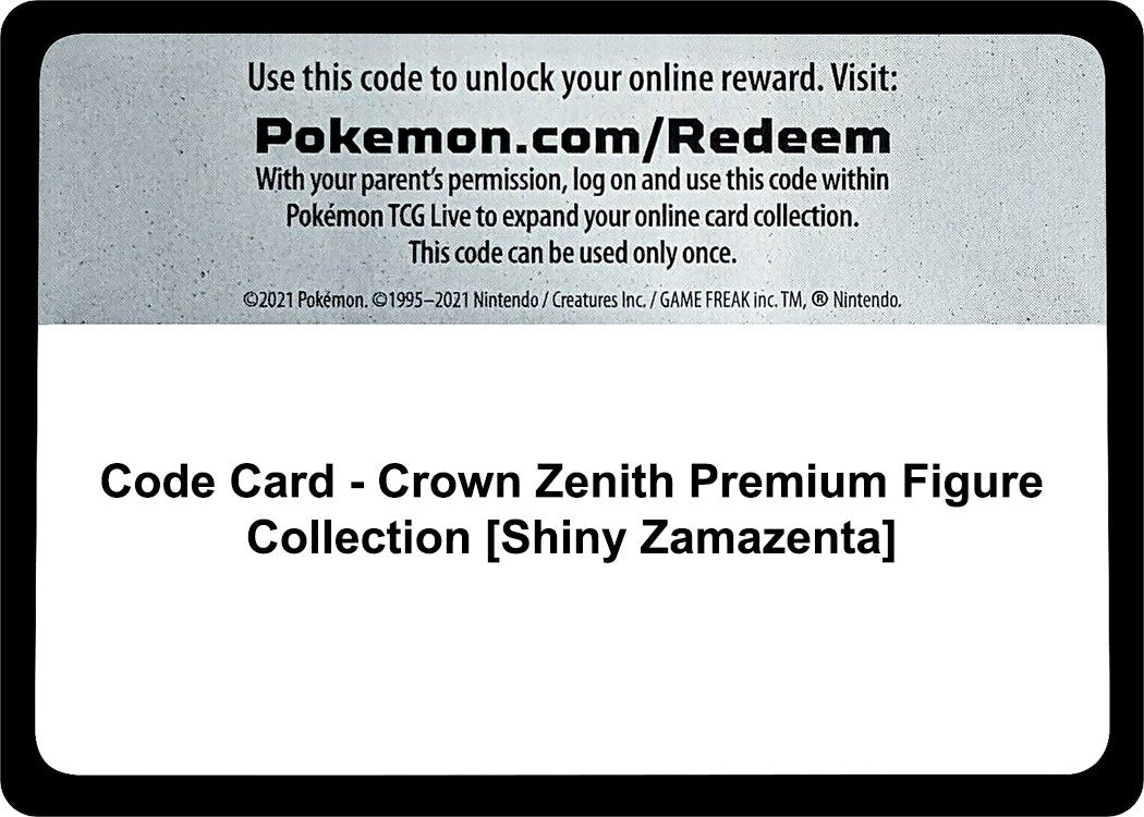 Image for Code Card - Crown Zenith Premium Figure Collection [Shiny Zamazenta] (Crown Zenith) - Pokemon
