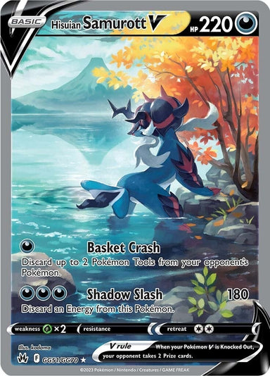 Image for Hisuian Samurott V (GG51/GG70) (Crown Zenith: Galarian Gallery) - Pokemon