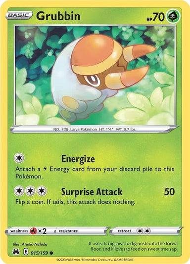 Image for Grubbin (015/159) (Crown Zenith) - Pokemon