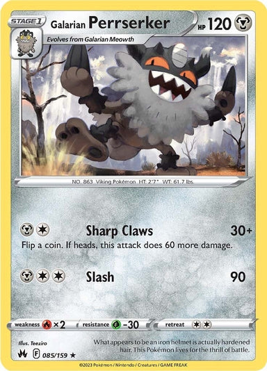 Image for Galarian Perrserker (085/159) (Crown Zenith) - Pokemon